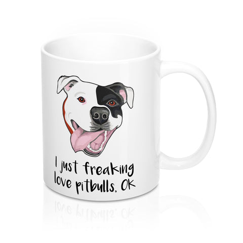 I just freaking love pitbulls. OK Mug