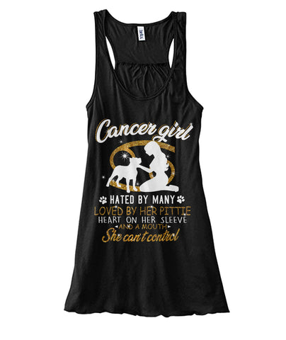 Cancer Girl Loved by her Pittie Women's Flowy Tank